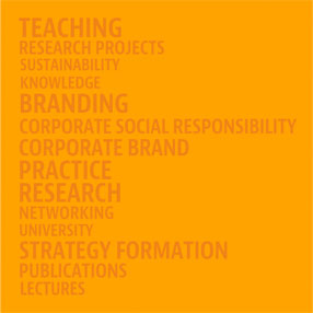 Strategieentwicklung, Strategieumsetzung, Forschungsprojekte, Lehre, Markenbildung, Praxis, Publikationen, Vorträge